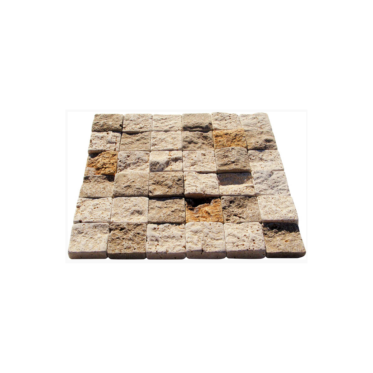 Travertin Parement 4.8x4.8 cm Classic Light, Noce et Jaune