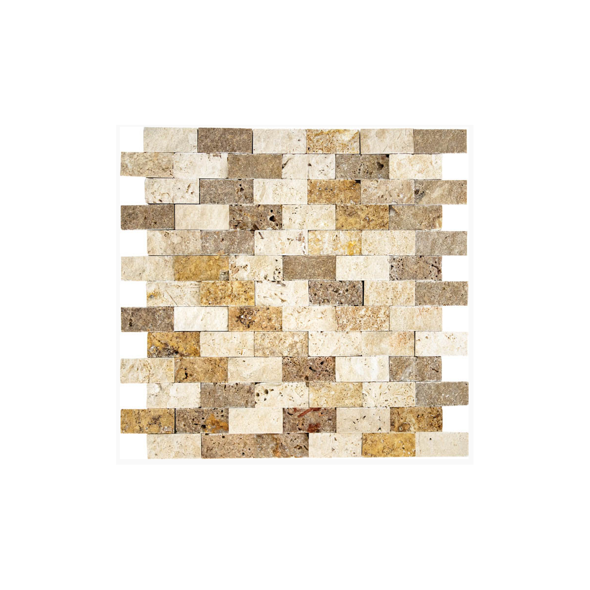 Travertin Parement 2.3x4.9 cm Classic light, Noce et Jaune