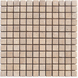 TRAVERTIN MOSAIQUE 2.3X2.3 CM IVOIRE