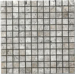 TRAVERTIN MOSAIQUE 2.3X2.3 CM SILVER