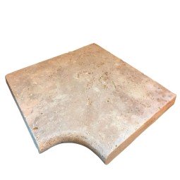 TRAVERTIN ANGLE RENTRANT MARGELLE 45X45X3 CM NUANCE 1ER CHOIX