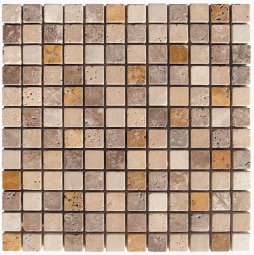 TRAVERTIN MOSAIQUE 2.3X2.3 CM IVOIRE JAUNE NOCE