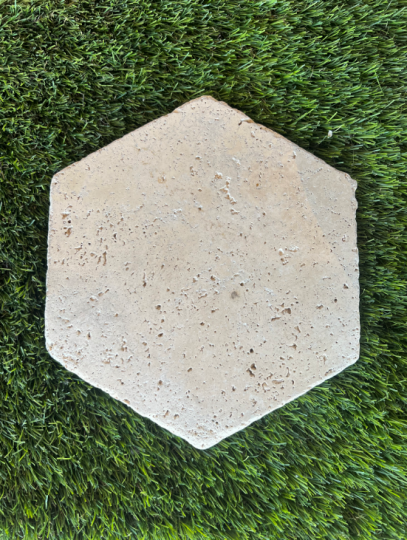 TRAVERTIN IVOIRE HEXAGONE 20.3X20.3 CM