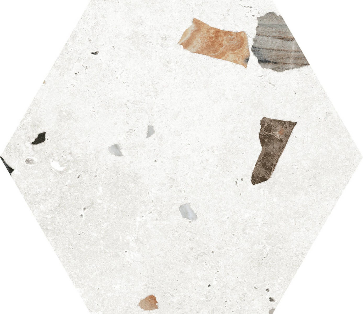 HEXAGONE SONAR 22X25 CM SATINE NON RECTIFIE