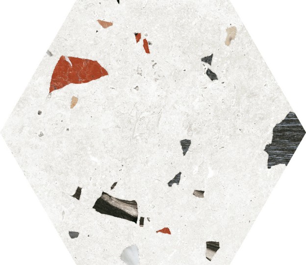 HEXAGONE SONAR 22X25 CM SATINE NON RECTIFIE