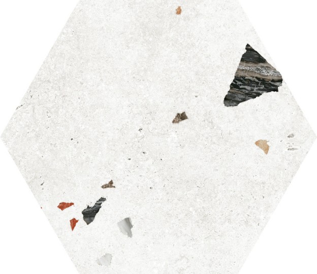 HEXAGONE SONAR 22X25 CM SATINE NON RECTIFIE