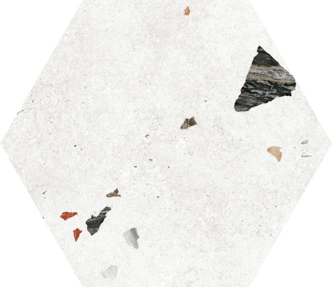 HEXAGONE SONAR 22X25 CM SATINE NON RECTIFIE