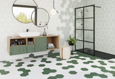 HEXAGONE IVY GREEN 22X25 CM SATINÉ NON RECTIFIE