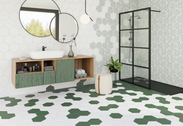 HEXAGONE IVY GREEN 22X25 CM SATINÉ NON RECTIFIE