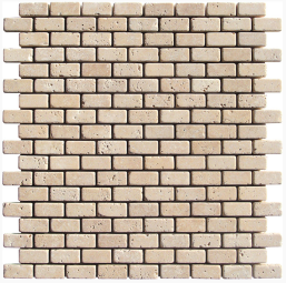 TRAVERTIN MOSAÏQUE BRIQUE 1.5X3 CM IVOIRE