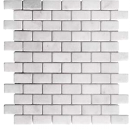 MARBRE MOSAIQUE BRIQUE 2.3X4.8 CM CARRARA BLANC