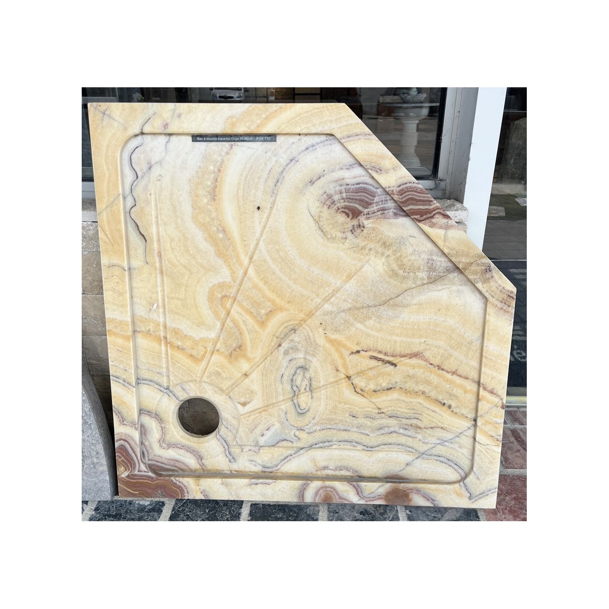 RECEVEUR D'ANGLE TRAVERTIN ONYX