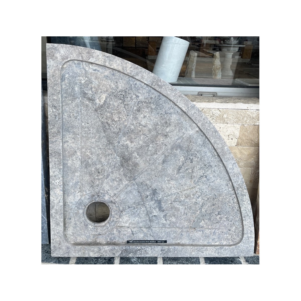 RECEVEUR D'ANGLE TRAVERTIN SILVER