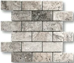 TRAVERTIN MOSAIQUE 4.8X10 CM SILVER