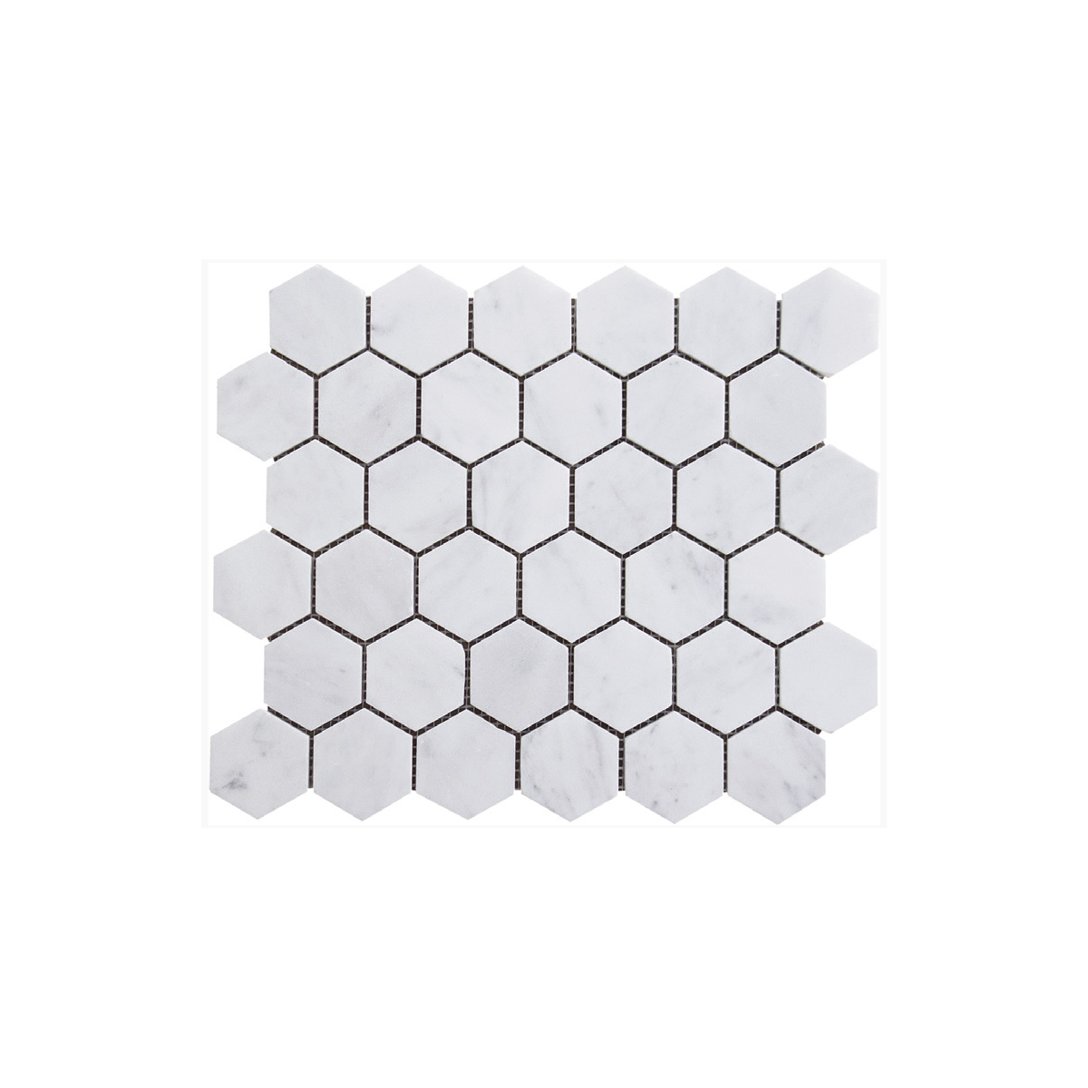 MARBRE MOSAIQUE HEXAGONE CARRARA BLANC FINITION VIEILLIE