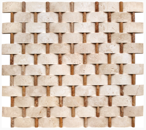 TRAVERTIN MOSAIQUE DECORS IVOIRE ET NOCE