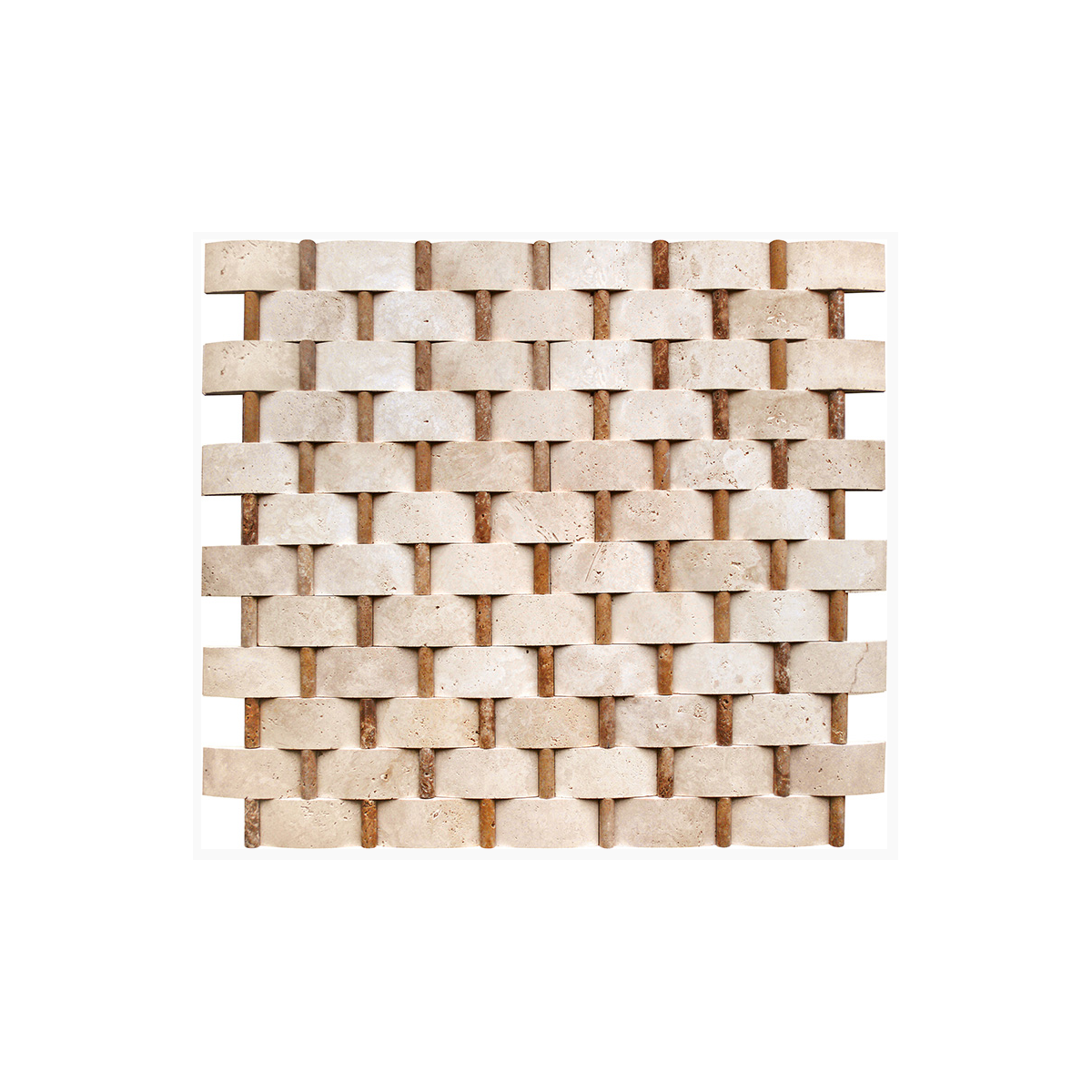 TRAVERTIN MOSAIQUE DECORS IVOIRE ET NOCE