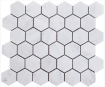 MARBRE MOSAIQUE HEXAGONE CARRARA BLANC FINITION POLIE