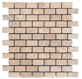 TRAVERTIN MOSAIQUE BRIQUE 2.3X4.8 CM IVOIRE