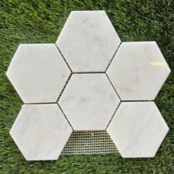 MARBRE MOSAIQUE HEXAGONE CARRARA BLANC 9.8x9.8 CM