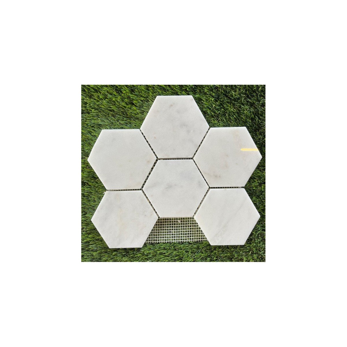 MARBRE MOSAIQUE HEXAGONE CARRARA BLANC 9.8x9.8 CM