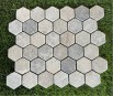 TRAVERTIN MOSAIQUE SILVER HEXAGONE