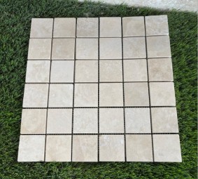 MARBRE MOSAIQUE 4.8x4.8 CM CREME IVOIRE