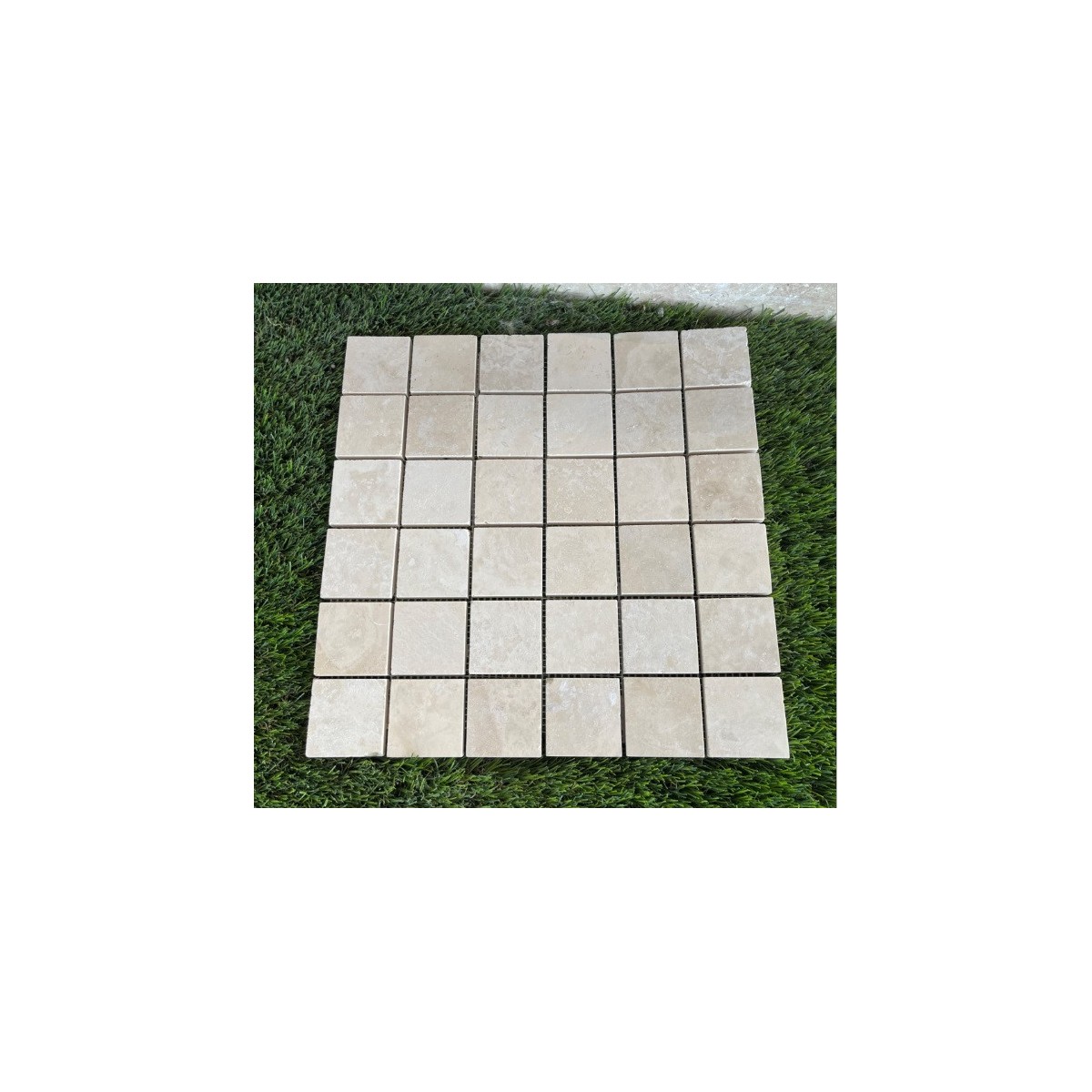 MARBRE MOSAIQUE 4.8x4.8 CM CREME IVOIRE