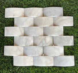 MARBRE MOSAIQUE CARRARA BLANC BRIQUE 5X10 CM