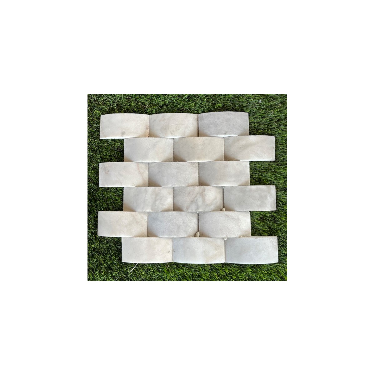 MARBRE MOSAIQUE CARRARA BLANC BRIQUE 5X10 CM