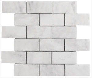 MARBRE MOSAIQUE BRIQUE 4.8X10 CM CARRARA BLANC