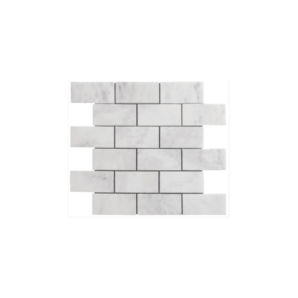 MARBRE MOSAIQUE BRIQUE 4.8X10 CM CARRARA BLANC