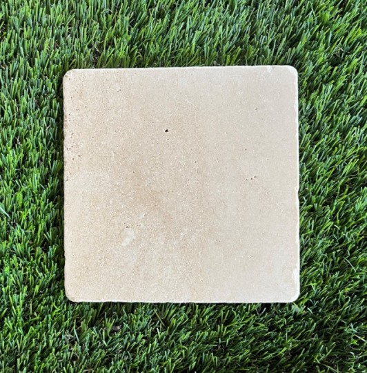 TRAVERTIN IVOIRE 10X10 EP 1 CM 1ER CHOIX