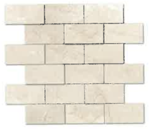 Marbre Mosaïque Brique 4.8x10 cm Crème Ivoire