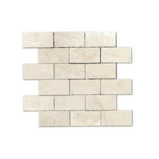 Marbre Mosaïque Brique 4.8x10 cm Crème Ivoire