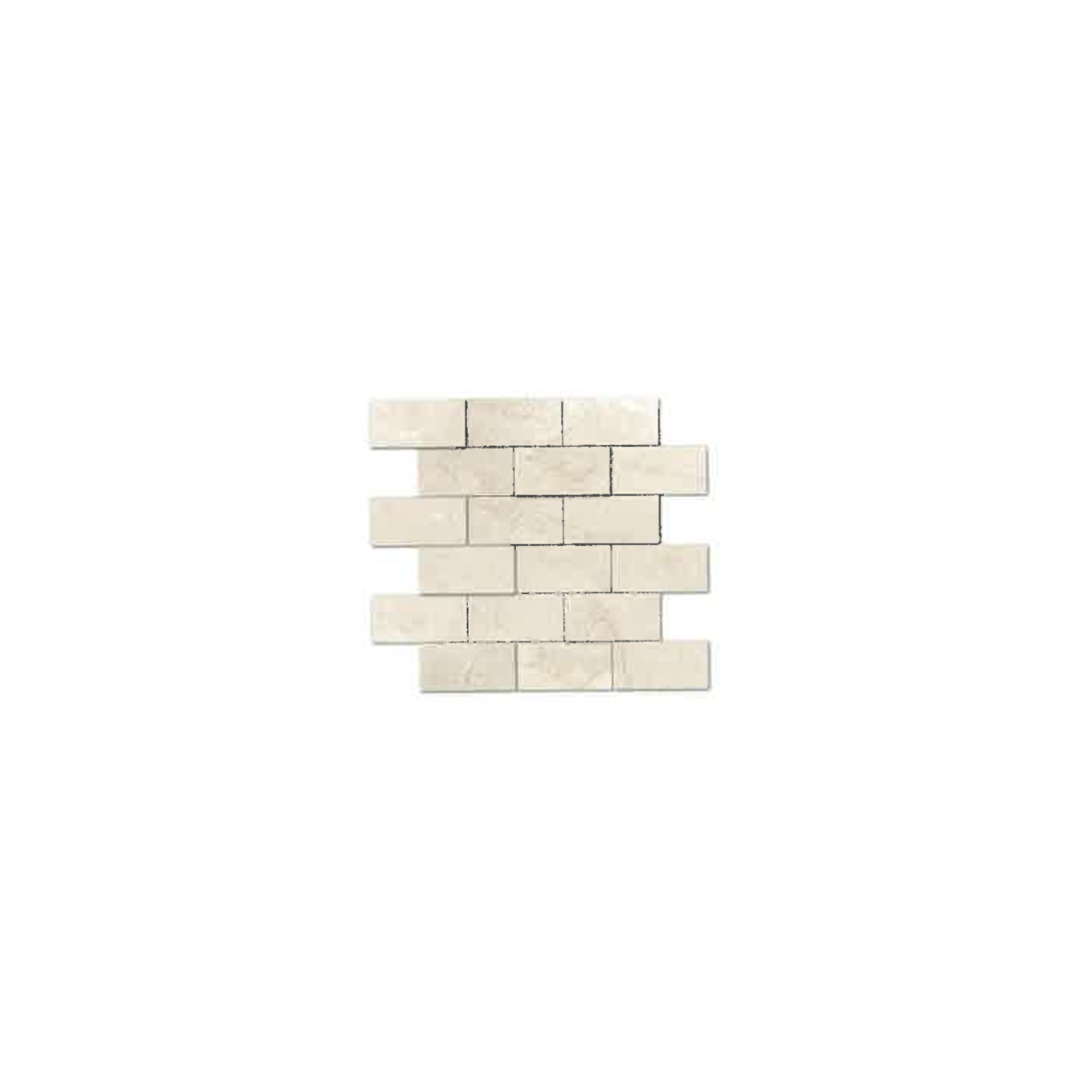 Marbre Mosaïque Brique 4.8x10 cm Crème Ivoire
