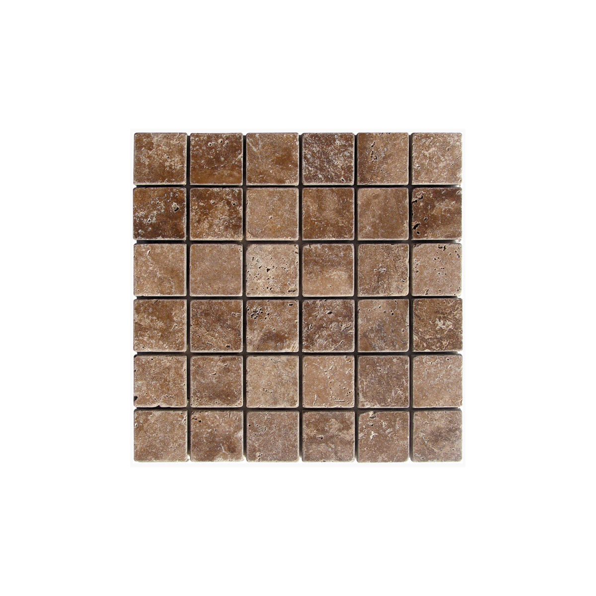 TRAVERTIN MOSAIQUE 4.8X4.8 CM NOCE