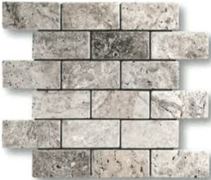 Travertin Mosaïque Brique 4.8X10 cm Silver