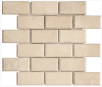 TRAVERTIN MOSAIQUE BRIQUE BISEAUTE 4.8X10 CM IVOIRE REBOUCHE ADOUCI