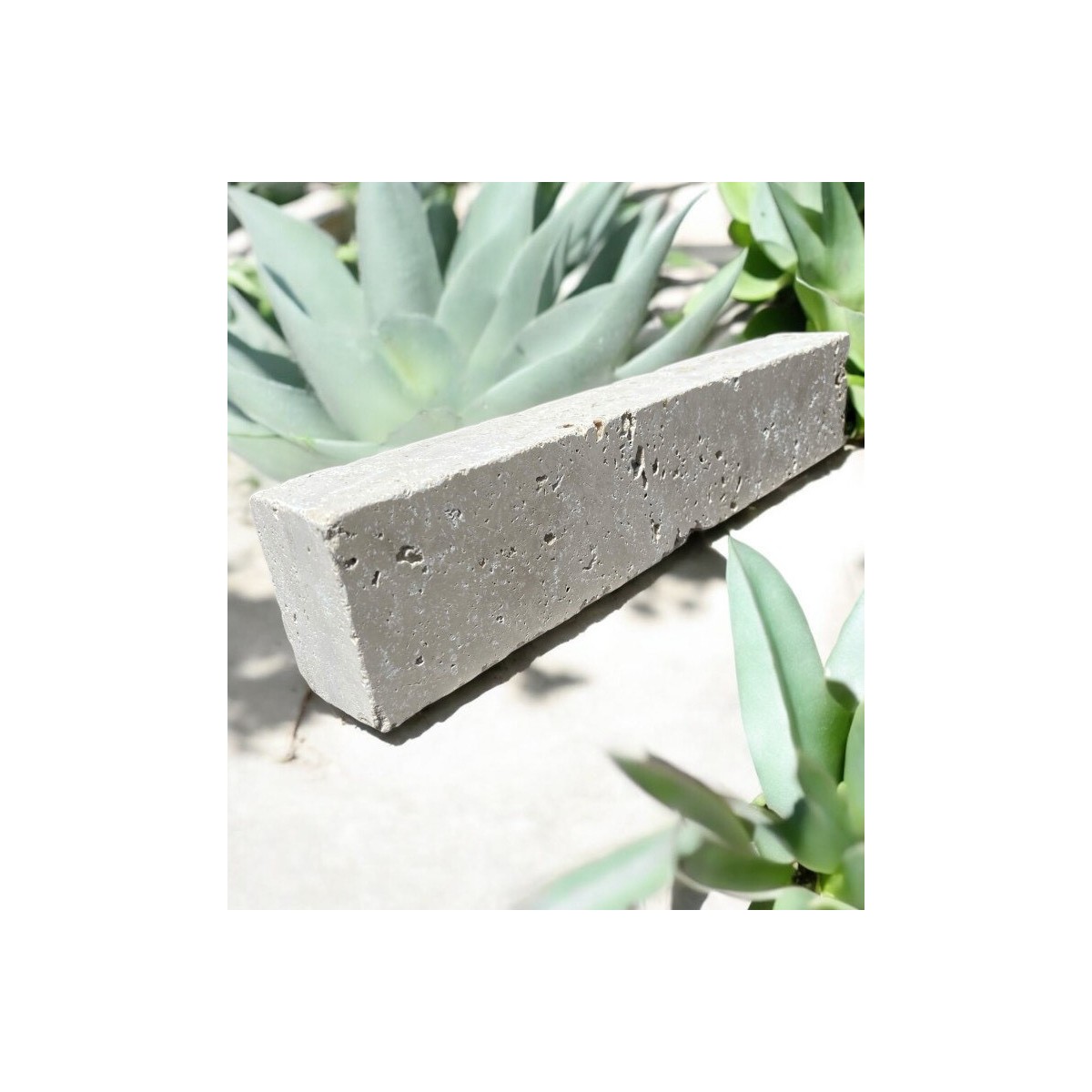 TRAVERTIN BORDURE IVOIRE 10X50 EP 7 CM 1ER CHOIX