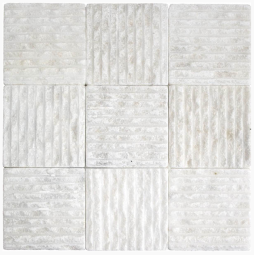 MARBRE MOSAIQUE BROSSÉE 10X10 CM CARRARA BLANC