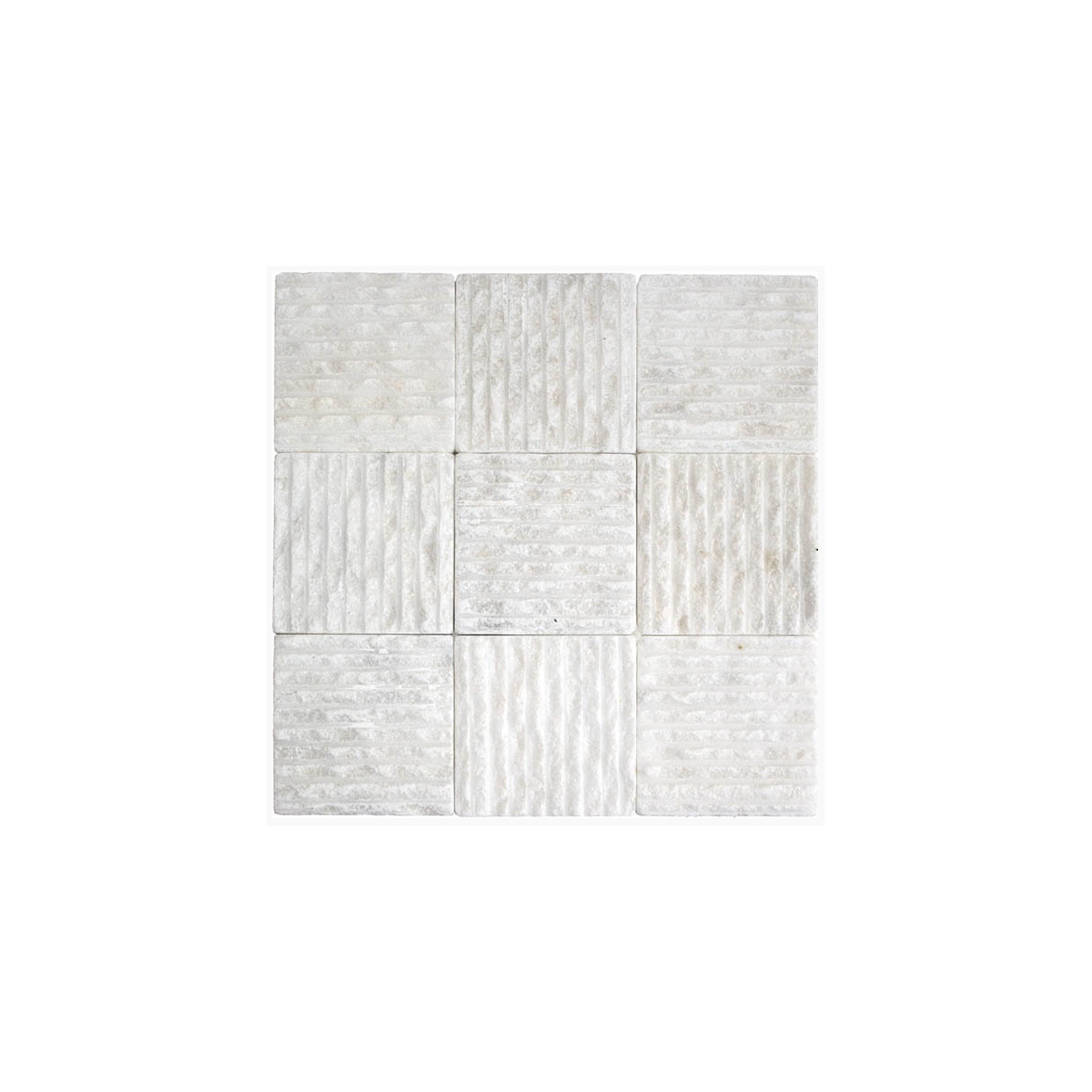 MARBRE MOSAIQUE BROSSÉE 10X10 CM CARRARA BLANC