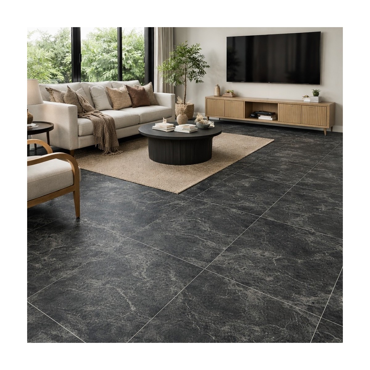 TUNDRA DARK MATT 60X60 CM - LOT DE 17 M²